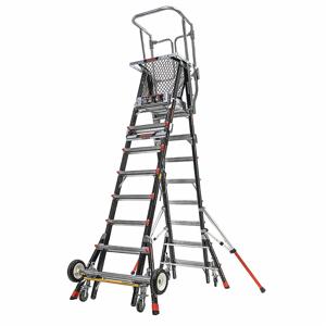 LITTLE GIANT 18515-243 Adjustable Safety Cage Platform Ladder, 8 to 14 ft. Ladder, 8 to 14 ft. Platform | CJ3FNG 48WJ61