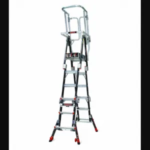 LITTLE GIANT 19504 Compact Safety Cage Platform Ladder, 4 to 6 ft. Ladder, 4 to 6 ft Platform | CJ3FMY 48RR82