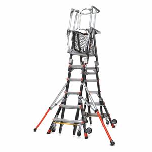 LITTLE GIANT 19506-244 Compact Safety Cage Platform Ladder, 6 to 10 ft. Ladder, 6 to 10 ft Platform | CJ3FMX 48RR88