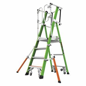 LITTLE GIANT 19704-146 Safety Cage, 8 ft 7 Inch Ladder, 3 ft 8 Inch Platform, 375 lbs. Load Capacity | CJ3FNJ 60MM22