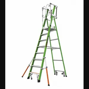 LITTLE GIANT 19708-146 Safety Cage, 12 ft 5 Inch Ladder, 7 ft 5 Inch Platform, 375 lbs. Load Capacity | CJ3FNH 60MM24