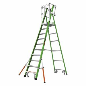 LITTLE GIANT 19710-146 Safety Cage, 14 ft 6 Inch Ladder, 9 ft 4 Inch Platform, 375 lbs. Load Capacity | CJ3FND 60MM25