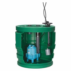 LITTLE GIANT 511676 Sewage Ejector System, 1/2 HP, 110V AC, 95 gpm Flow Rate At 10 ft. Of Head | CJ3HHW 10JF2V3D / 44ZJ34