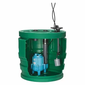 LITTLE GIANT 511676 Sewage Ejector System, 1/2 HP, 110V AC, 95 gpm Flow Rate At 10 ft. Of Head | CJ3HHW 10JF2V3D / 44ZJ34