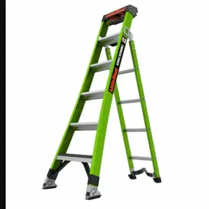 LITTLE GIANT 13906-074 Fiberglass Combination Ladder, 13 ft. Height, 375 lbs. Load Capacity | CJ2DXR 61LT28