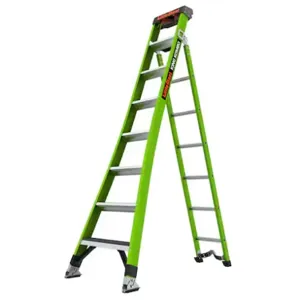 LITTLE GIANT 13908-074 Fiberglass Combination Ladder, 17 ft Extended Height, 8 Ft. Length, 375 lbs. Capacity | CJ2DXT 61LT31