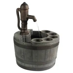 LITTLE GIANT PUMPS 14940294 Whiskey Barrel Fountain, 15 gph, Plastic | BQ3VCT FP-WBPF