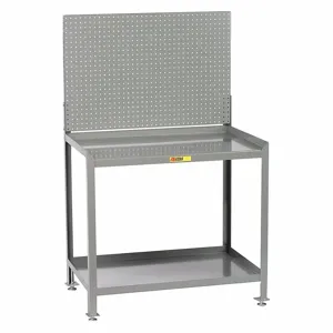 LITTLE GIANT SW-2436-LL-PB Workstation, 2-Shelf, Pegboard, 24 x 36 Inch Size | CR9QQT 50DJ07