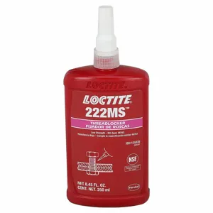 LOCTITE 135335 Low-Strength Threadlocker, 222MS, Purple, Meets Mil Spec, 8.45 fl oz, Bottle, 1 EA | CR9QZG 4KL28