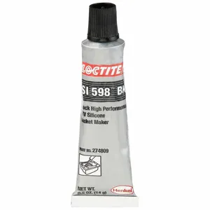 LOCTITE 274809 Gasket Maker, Si 598, 0.02 Fl Oz, Tube, Black, Oil Resistant/Sensor Safe | CR9REL 2PAC6