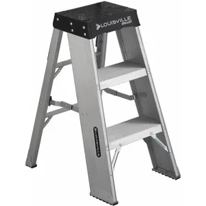 LOUISVILLE AY8003 Folding Step, 36 Inch Overall Height, 375 Lbs. Load Capacity, Number of Steps 3 | CD3XHC 415J17