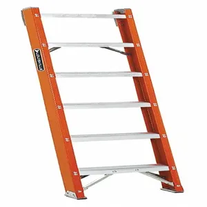 LOUISVILLE FH1006 Straight Ladder, 6 Ft. Ladder Height, 300 Lbs. Load Capacity, Fiberglass | CH6PFJ 33J679