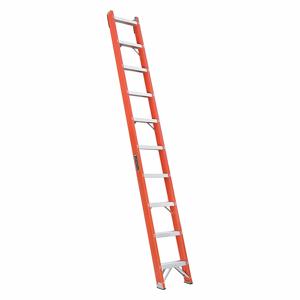 LOUISVILLE FH1010 Straight Ladder, 10 ft Lengthadder Height, 15 3/16 Inch Overall Width, Step | CR9RGH 33J675