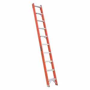 LOUISVILLE FH1010 Straight Ladder, 10 ft Lengthadder Height, 15 3/16 Inch Overall Width, Step | CR9RGH 33J675