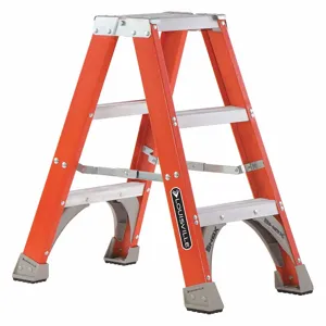 LOUISVILLE FM1503 Twin Stepladder, 3 Ft. Ladder Height, 300 Lbs. Load Capacity, Fiberglass | CH6PGG 33J720