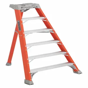 LOUISVILLE FT1506 Tripod Stepladder, 6 Ft. Length, 300 Lbs. Load Capacity, Fiberglass | CH6PJV 406F62