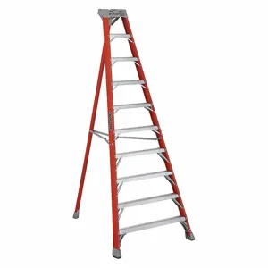 LOUISVILLE FT1510 Tripod Stepladder, 10 ft Lengthadder Height, 9 Steps, 300 lb, 67 Inch Size Base Spread | CV4PUV 406F65