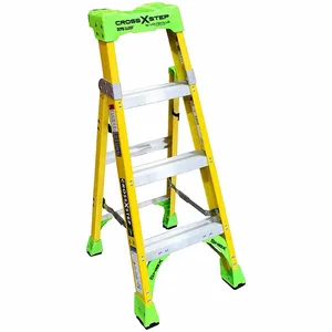 LOUISVILLE FXS1404HD Stepladder, 4 ft Lengthadder Height, 3 Steps, 375 lb, 24 Inch Size Base Spread | CR9RHC 52YX52