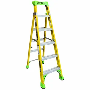 LOUISVILLE FXS1406HD Stepladder, 6 ft Lengthadder Height, 5 Steps, 375 lb, 36 Inch Size Base Spread | CR9RHE 52YX53