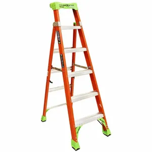 LOUISVILLE FXS1506 Stepladder, 6 ft Lengthadder Height, 5 Steps, 300 lb, 36 Inch Size Base Spread | CR9RHD 48XL13