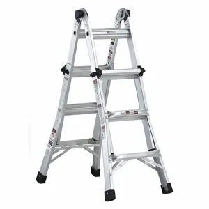 LOUISVILLE L-2098-13 Multipurpose Ladder, 11 Ft Extended Ladder Ht, 3 To 5 Ft, 1 To 2 Ft, 300 Lb Load Capacity | CR9RGJ 48RT32