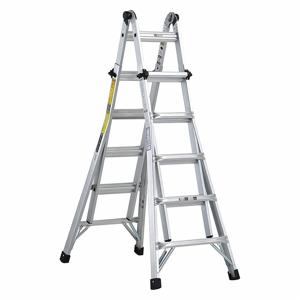 LOUISVILLE L-2098-22 Multipurpose Ladder, 19 Ft Extended Ladder Ht, 5 To 9 Ft, 1 To 4 Ft, 300 Lb Load Capacity | CR9RGL 48RT34
