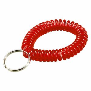 LUCKY LINE PRODUCTS 4107005 Wrist Coil, Wrist Coil, Polyurethane, Red, Keys and Access Badges, 5 PK | CV4QDZ 269P47