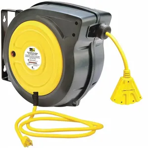 LUMAPRO 443P48 125 VAC Commercial Retractable Cord Reel, No. of Outlets 3, Cord Included | CD2GFL