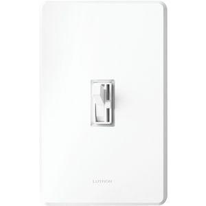 LUTRON AYCL-153P-WH Lighting Dimmer, CFL, Halogen, Incandescent, Concealed With On/Off Toggle | CD3KBY 10P922