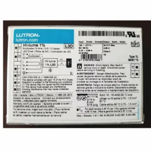 LUTRON L3DA4U1UMN-FA070 LED Driver, 120 to 277V AC, 30 to 54V DC, 0.51 to 1.0ADC, 15 to 40W | CR9TBN 60AT14