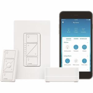 LUTRON P-BDG-PKG1W Unterputz-Smart-Dimmerschalter-Kit, CFL/Halogen/Glühlampe/LED, kabellose RF, 120 V AC | CR9TBW 784K17