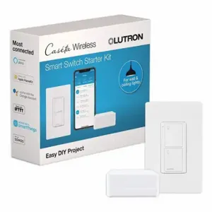 LUTRON P-BDG-PKG1WS In-Wall Smart Switch Kit, Wireless RF | CR9TBY 784K18