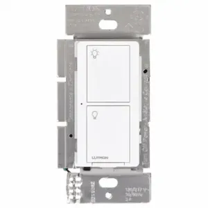 LUTRON PD-5S-DV-WH Wireless Wall Switch, CFL/ELV/Fluorescent/Halogen/Incandescent/LED/MLV, 1-Pole | CR9TEU 32JA28