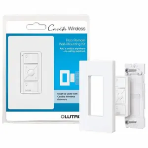 LUTRON PJ2-WALL-WH-L01 Pico Smart Remote Mounting Kit, White | CR9TFJ 784K31