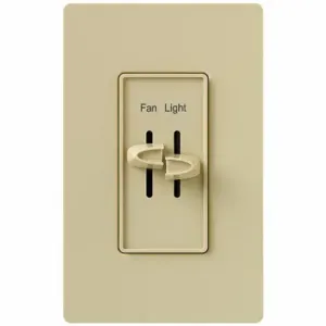 LUTRON S2-LFSQ-IV Fan and Light Control, 1.5 A, 120V, Ivory, Ivory, Fan and Light Control | CR9TAY 5PWK4