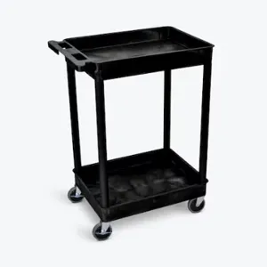 LUXOR STC11-B Small Tub Cart, Two Shelves | CU4GKU 703K11