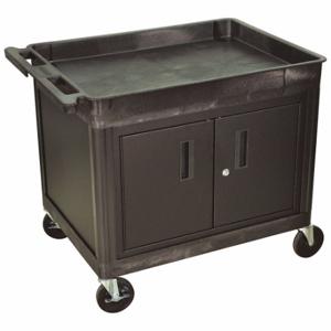 LUXOR TC12C-B Tub Top Shelf Utility, Cart With Cabinet | CT4DUN 58ZZ55