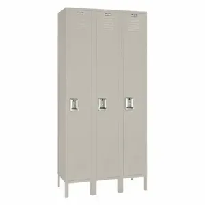 LYON 7GC50023SU Wardrobe Locker, 36 Inch x 12 Inch x 66 Inch, Louvered, 1 Tiers, 3 Units Wide | CR9ZDP 55YA34