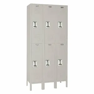 LYON 7GC52023ISU Wardrobe Locker, 36 Inch x 12 Inch x 78 Inch, Louvered, 2 Tiers, 3 Units Wide | CR9ZEV 55YA74