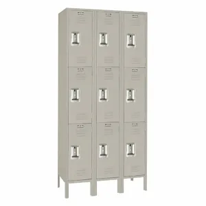 LYON 7GC52523ISU Wardrobe Locker, 45 Inch x 15 Inch x 78 Inch, Louvered, 2 Tiers, 3 Units Wide | CR9ZGQ 55YA86