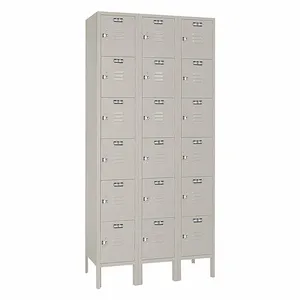 LYON 7GC53323SU Wardrobe Locker, 36 Inch x 12 Inch x 78 Inch, 6 Tiers, 3 Units Wide, Louvered | CR9ZEB 55YC11