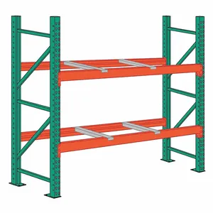 LYON 97SFB096048096 Pallet Rack Starter Unit, 108 Inch x 48 Inch x 8 ft, 14 ga Beams, 14 ga UprigHeights | CR9YPZ 55XG02