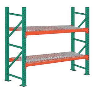 LYON 97SWD120048096 Pallet Rack Starter Unit, 108 Inch x 48 Inch x 8 ft, 14 ga Beams, 14 ga UprigHeights | CR9YQE 55XG14