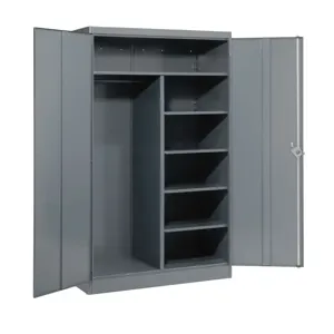 LYON DD1033 Combination Wardrobe Cabinet, Unassembled, Size 48 x 24 x 78 Inch, Steel, Gray | CE8ADC