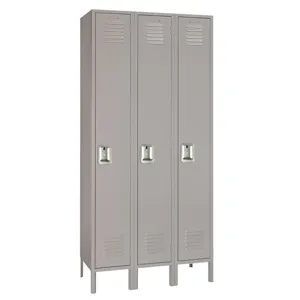 LYON DD50323SU Wardrobe Locker, Assembled, 3 Opening, Size 12 x 15 x 72 Inch, Steel, Gray | CE8ACE