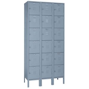 LYON DD52623 Wardrobe Locker, Six Tier, Unassembled, Size 12 x 18 x 12 Inch, Steel, Gray | CE8ACK