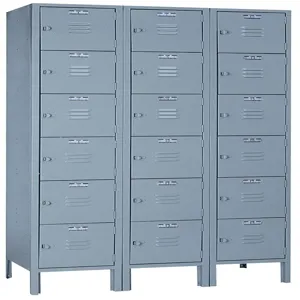 LYON DD52623 Wardrobe Locker, Six Tier, Unassembled, Size 12 x 18 x 12 Inch, Steel, Gray | CE8ACK