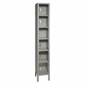 LYON DD5362PCSU Box Locker, 12 Inch x 18 Inch x 78 in, 6 Tiers, 1 Units Wide, Clearview, Padlock Hasp | CR9XZP 55XN01