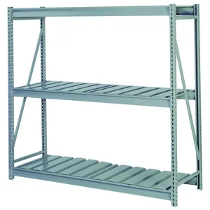 LYON DD67305SR Bulk Storage Rack, Ribbed Deck, 3 Level, Size 72 x 48 x 60 Inch, Steel, Gray | CE7ZWB