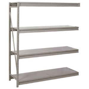 LYON DD67331D Bulk Storage Rack Add On, Solid Deck, 4 Level, 72 x 24 x 96 Inch, Steel, Gray | CE7ZWZ